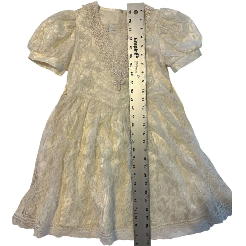 Gunne Sax Cream Lace Formal Kids Dress